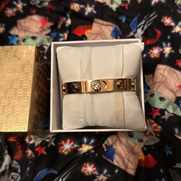 NEW MICHAEL KORS ROSE GOLD BRACELET BANGLE DIAMOND LOVE LOCK NUT BOLT CUFF BOX X - Picture 7 of 16